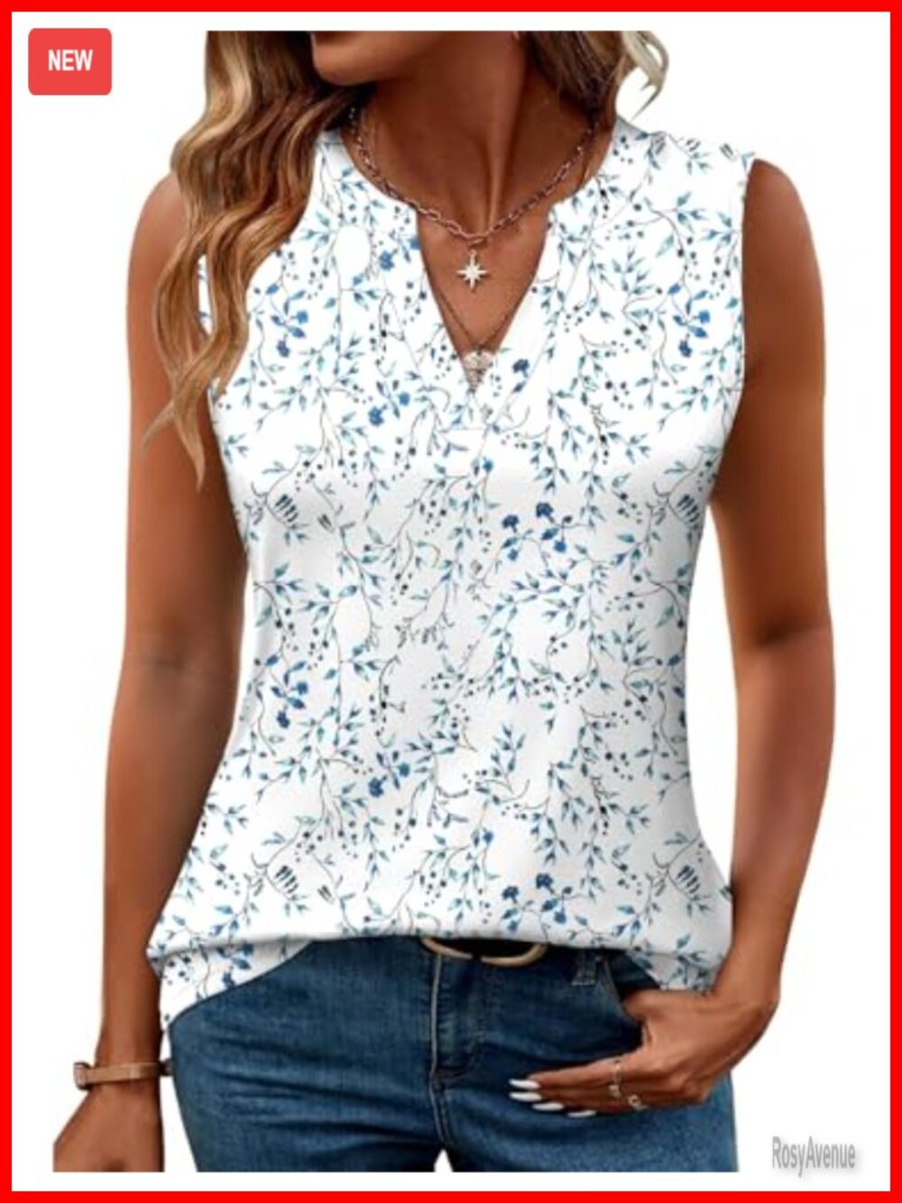 Sleeveless V-Neck Tank Top for Women Casual Summer Blouse Tunic Soft Stretchy